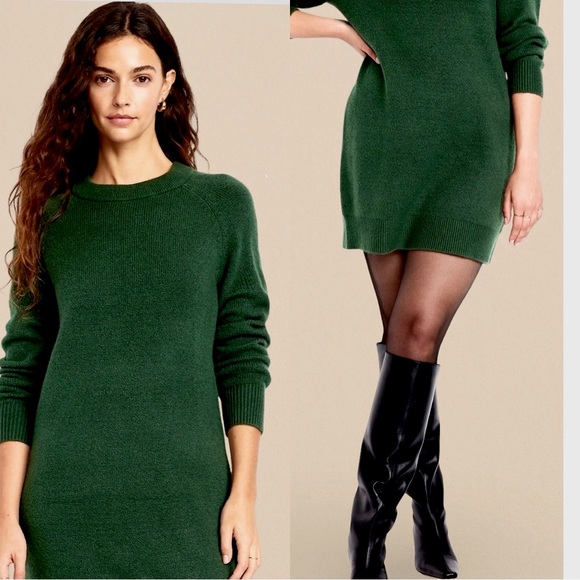 NWTS🌹GAP OLD NAVY SO SOFT LINE L🌹(CASHMERE LOOK FEEL)HUNTER GREEN SWEATER DRESS - Picture 1 of 16